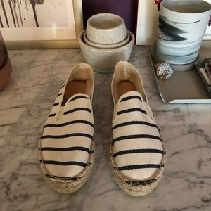 Unworn JCrew Blue and Cream stripe Espadrilles